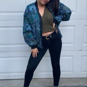 Vintage botanical bomber jacket